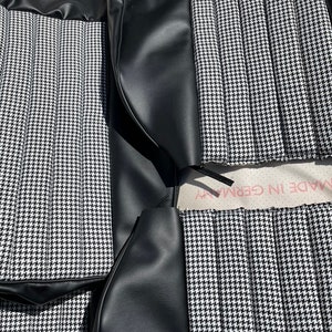 Porsche 911 / 912 1965 – 73 Retro Houndstooth Inserts  Front Seats Covers in Black USA certified automotive Vinyl  for standard seats option