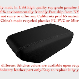 Fits Nissan Maxima 2016 2017 2018 2019 new Armrest Lid Cover Center Console Armrest Black Genuine Italian Top Grain Leather Skin Part only