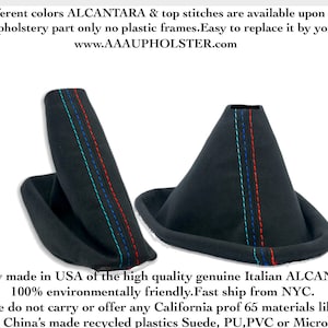 For BMW E90 E91 E92 E93 3-Series 2005-2013 new Shift E brake Boots M///Stitch Genuine Italian ALCANTARA Manual Transmission  by AAAUPHOLSTER
