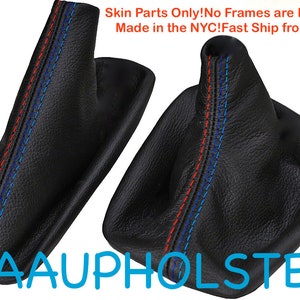 for BMW Z3 1995-2002 E36/7;E36/8 Manual New Black Genuine Italian Leather SHIFT & E brake BOOT M///style stitches made by aaaupholster.com
