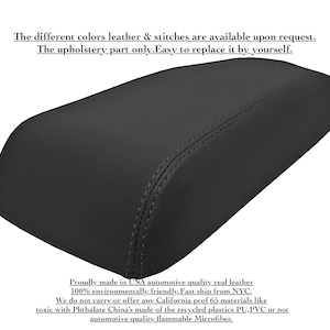 Mitsubishi 3000GT Dodge Console Armrest Lid Cover Automotive HQ Leather part only for 1991-1999 Black USA made by AAAUPHOLSTER.com