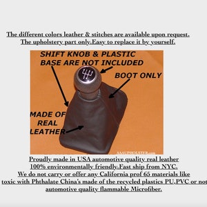 Fits Volkswagen 1998-2010 VW Beetle BUG New shift Boot For manual stick shifter Genuine Italian Leather made by AAAUPHOLSTER.com