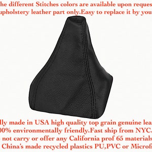 for BMW Z3 1995-2002 E36/7Roadster;E36/8Coupe Manual Stick shifter New Genuine Italian Leather SHIFT BOOT black stitches by aaaupholster.com