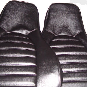 Fits Porsche 911, 912 (1974-1976) Front Standard Seats New Upholstery replacement Kit in Black Vinyl Made by the AAAUPHOLSTER.com