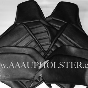 Fits Porsche 911, 912 ,930(1974-1979) Front Sport Seats New Upholstery replacement Kit in Black Vinyl Made by the AAAUPHOLSTER.com