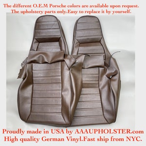 Fits Porsche 911 930 Brown Front Standard Seats New Upholstery Recovery Kit Covers 1977 1978 1979 1980 1981 1982 1983 84 by Aaaupholster.com