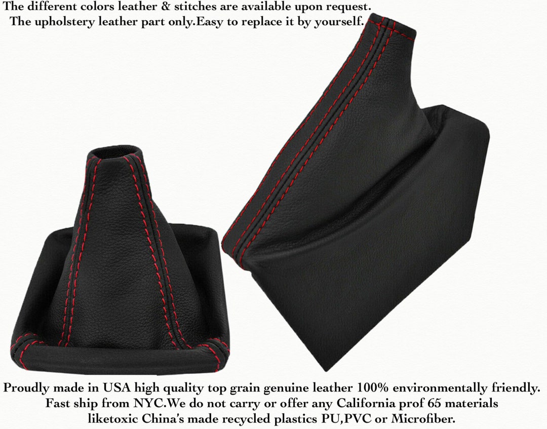 Shift & E Brake Boots Set Real Leather for 200816 Subaru Impreza WRX