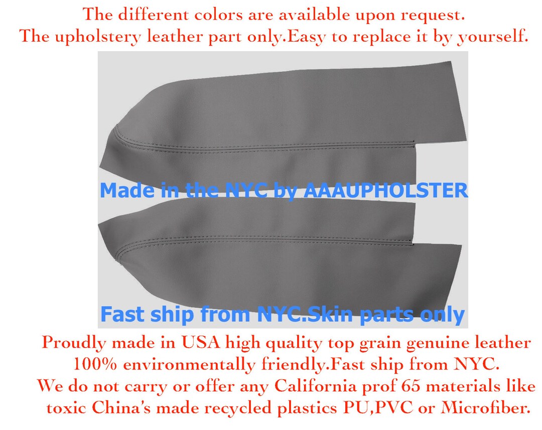 KBH Front Door Panel Armrest Vinyl Cover For Honda Ridgeline 2006-2014 - Atlas Gray NH598L