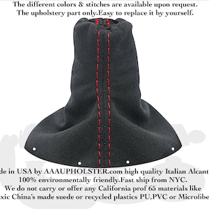 For Audi TT 1998 1999 2000 2001 2002 2003 2004 2005 -06 Made in USA Red Stitch New Shift Boot Manual Stick Shifter Genuine Italian ALCANTARA