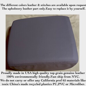for Honda Ridgeline  2006-2014 Center Console Armrest Genuine Leather Part only Cover Dark Gray(Atlas Gray)Trim Code*NH598L*