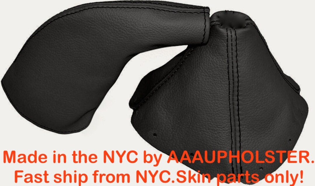 Shift & E Brake Boots Set Real Leather for 9097 Mazda Miata Black