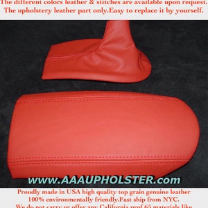 Fits 1997 1998 1999 Porsche Boxster Red Shift boot & Armrest cover for Manual Stick Shifter USA Made by AAAUPHOLSTER.com Direct fitment