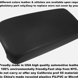For Nissan Maxima 2009 2010 2011 2012 2013 2014 new Armrest Lid Cover Center Console Armrest Black Italian Top Grain Leather Skin Part only