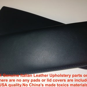 Fits 2005-2010 Acura RL New Black Genuine Italian Leather Center Console Lid Armrest Cover Upholstery parts only made by AAAUPHOLSTER.com