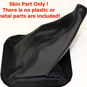 Convient à Ford Mustang 1979-1986 Nouveau noir cuir véritable Shift Boot Black Stitch speed Shifter Cover Manual Transmission By AAAUPHOLSTER.com