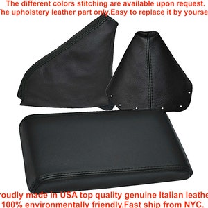 Nissan 300ZX Z32E 1990 1991 1992 1993 1994 1995 1996 New Black Shift E Brake Boot Armrest cover Real Italian Leather Part only Made in USA