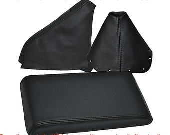 Nissan 300ZX Z32E 1990 1991 1992 1993 1994 1995 1996 New Black Shift E Brake Boot Armrest cover Real Italian Leather Part only Made in USA