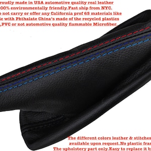 for BMW Z3 1995-2002 E36/7;E36/8 New Black Genuine Italian Leather E brake BOOT M///style stitches made by aaaupholster.com