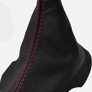 New Shift Boot Manual shifter for 2012 2013 2014 2015 Honda Civic. Black/Red Thread Genuine Italian Leather by AAAUPHOLSTER.com