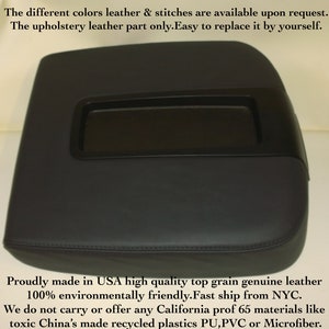 For Chevy Tahoe, Suburban 2007 2008 2009 2010 2011 2012 2013 Black Armrest cover for Center Console lid Real Leather part only Made in USA