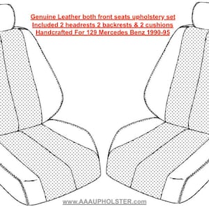 Handcrafted Mercedes Benz R129 1990-1995 Genuine Leather Seat Covers SL300 SL500 SL600 500SL 320SL 600SL Made in the USA by AAAUPHOLSTER