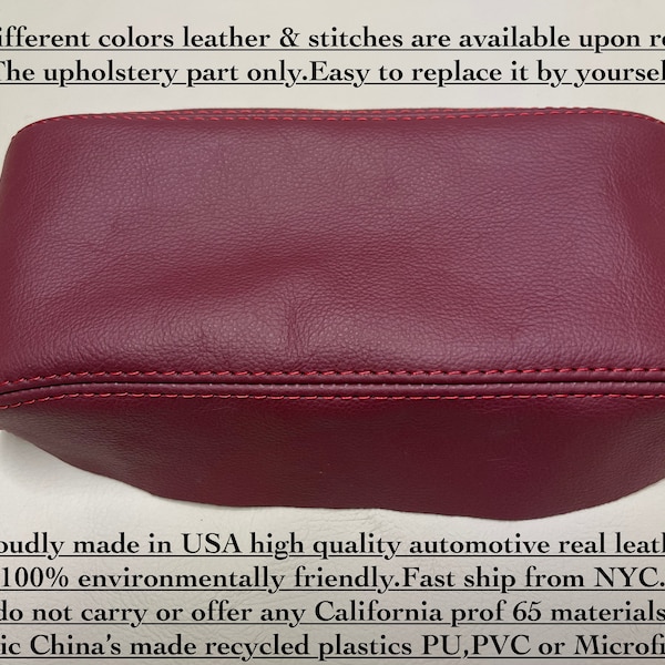 For 1984-1989 Toyota 4 Runner Pickup 4x4 Replacement Armrest cover(skin part only) Red Genuine automotive Leather made by AAAUPHOLSTER.com