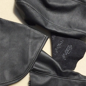 Fits Toyota Supra MK3 1986-93 New Black color Shift  E Brake Boots & Armrest Cover Genuine  Leather Grey Stitching Made by AAAUPHOLSTER.com