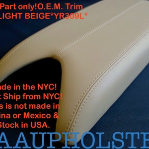 Fits 2007-2012  Acura Rdx new genuine leather Console Lid Armrest Cover SKIN PART ONLY trim code *YR309L* (Light Beige) by aaaupholster.com