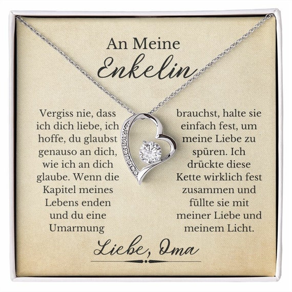 An Meine Enkelin Gold 3 Liebe Für Immer 6 Vergoldete Etsy