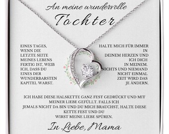 Weißgold Halskette - An meine wundervolle Tochter - Forever-Love-Halskette