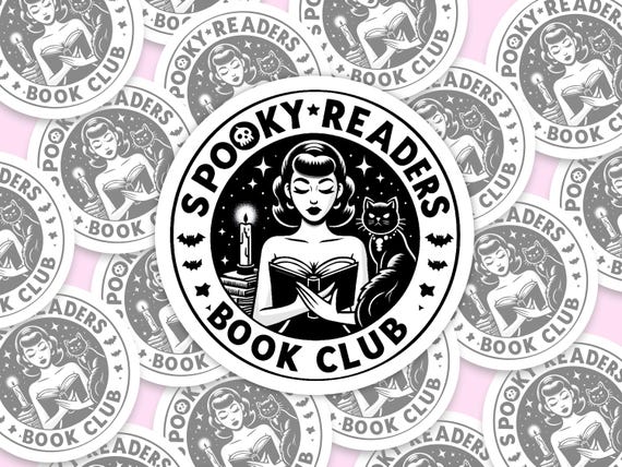 Handmade Vinyl sticker  - "Spooky Readers book club"