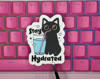 Handmade Vinyl sticker  - "Stay hydrated"