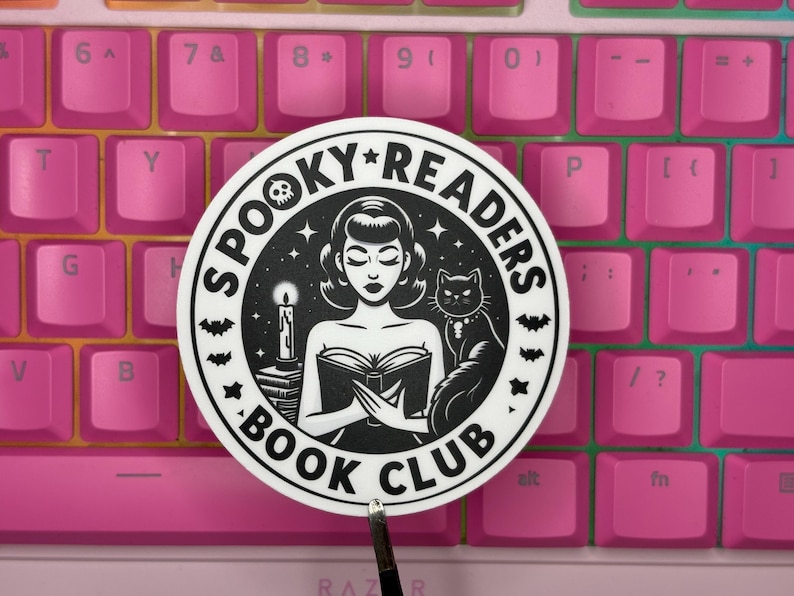 Handmade Vinyl sticker - "Spooky Readers book club" image 1