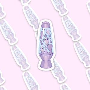 Handmade Vinyl sticker  - &quot;Cute Spooky Ghost lava lamp (blue)&quot;
