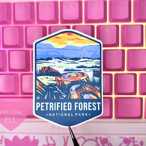 Handmade Vinyl sticker  - "Petrified Forest National park " Blue