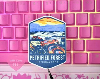 Handmade Vinyl sticker  - "Petrified Forest National park " Blue