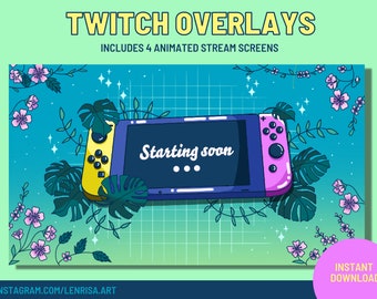 Animated Stream Screens | Floating Switch | Aesthetic Overlay | Starting Soon | Be Right Back | Stream Ending | Offline