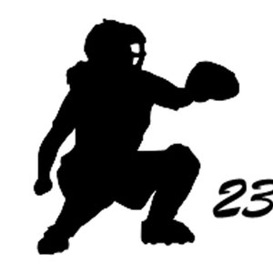Catcher sticker with jersey number
