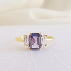 Natural Amethyst Ring - Wedding Amethyst Ring - 14k Solid Gold Ring - Vintage Ring - Sterling Silver Ring - Dainty Amethyst - Gift For Her