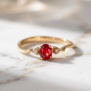 Vintage Ruby Ring Oval Ruby Wedding Ring Red Ruby Cluster Engagement Ring Dainty Ruby Gold Band Antique Ruby Band Ring July Birthstone Ring