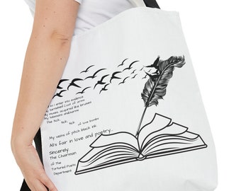 The Tortured Poets Department Tote Bag | Poets-Books-Birds Design Tote Bag | Celebrity Bag | #TTPD-#TS24 Lover Gift