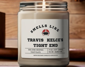 Travis Kelce Tight End Soy Candle | Custom Scent 9oz -4 oz Soy Candle | Sports-Football Fan Gift