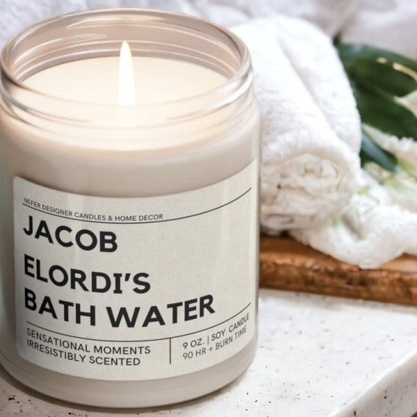 Jacob's Bath Water Candle | Celebrity Scented Soy Candle| Customize Your Scents for a Personalized Ambiance | Saltburn Valentine Gift
