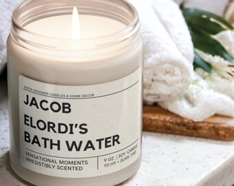 Jacob's Bath Water Candle | Celebrity Scented Soy Candle| Customize Your Scents for a Personalized Ambiance | Saltburn Valentine Gift