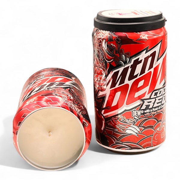 Code Red Mountain Dew Soda Sojakerze | Duftkerze in Dosen | 12 oz Soda-Themenkerze | Weihnachtsgeschenk zum Geburtstag