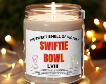 Superbowl Swiftie Candle |The Sweet Smell of Victory Chiefs Candle| Football and Music Fan Gift |Sports and Music Celebrity Merch Gift