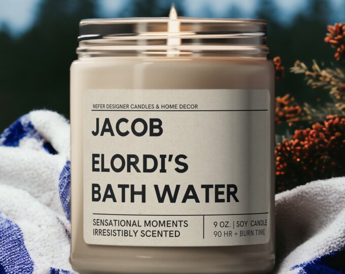 Jacob Elordi Bath Water Candle | The Saltburn Candle | Customize Your Scents for a Personalized Ambiance | Saltburn Celebrity Soy Candle