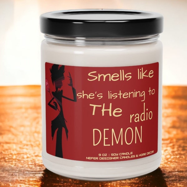 Hazbin Hotel-The Radio Demon Soy Candle | Customize Your Scents for a Personalized Hazbin Hotel Experience | Personalize Anime Soy Candle