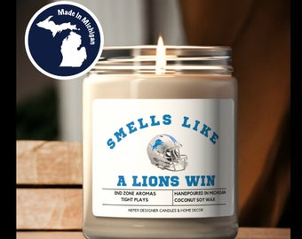 Smells Like a Detroit Lions Win Candle | Unique Personalized Gift Idea | NFL Football Candle | Birthday Christmas Gift for Football Lover