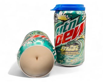 Baja Blast Mountain Dew Soda Soy Candle | Baja Blast Scented Can Candle | 12 oz Soda-Themed Candle | Gift for Taco Bell Lover | Eco Gifts